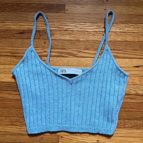 Zara Knit Ribbed Crop Top - Picture 6 of 9